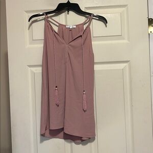 Moa Moa Spaghetti Strap Tassel Cami Top Size Small